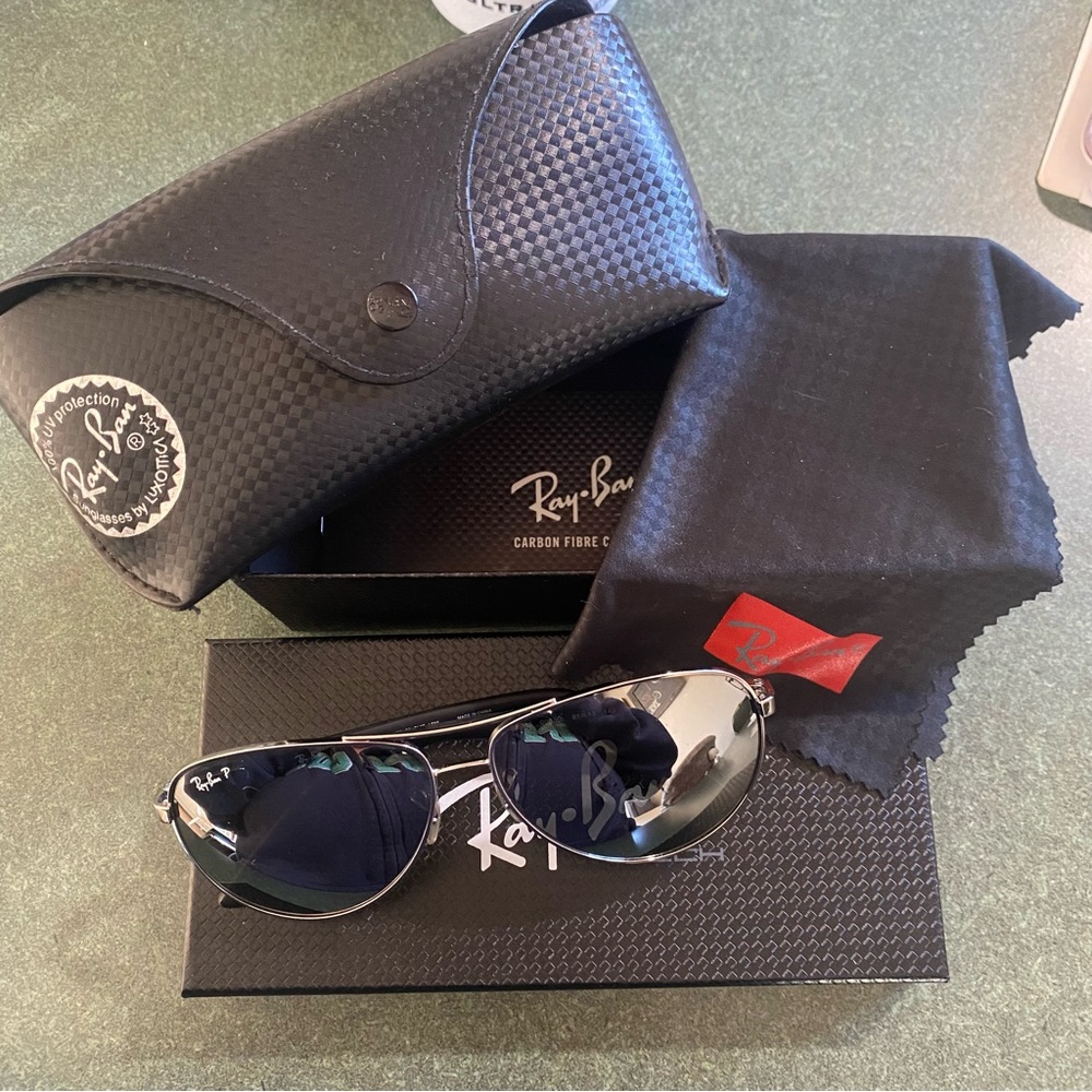 Carbon Fiber Collection - Polarized - gently loved Ray-Ban sunglasses